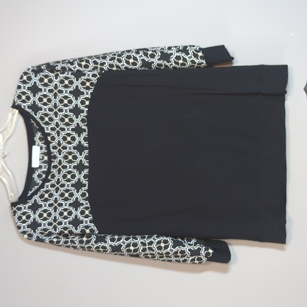 Calvin Klein Mixed Media Black Top Women's Large